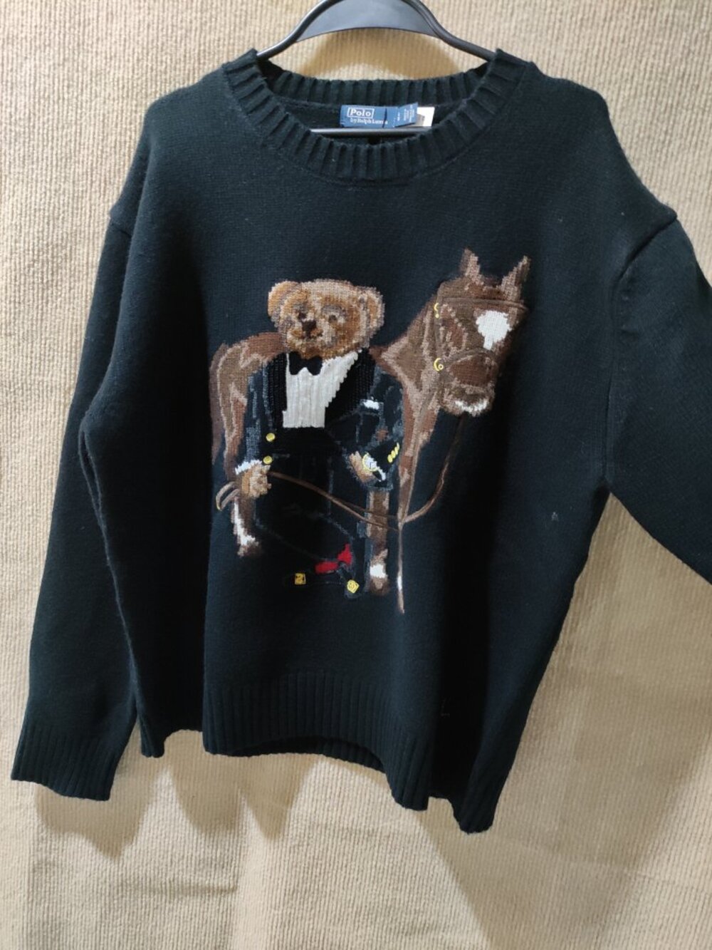 Polo Ralph Lauren Tuxedo Bear Horse Wool Crewneck Sweater - Picture 9 of 11
